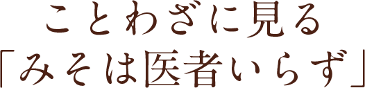 ことわざに見る「みそは医者いらず」